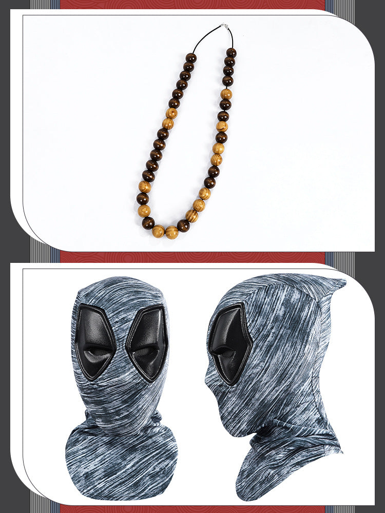 Eastern Warrior Red Black Robes with Conical Hat - Full Cosplay Suit Male | Staff Accessories Halloween Performance