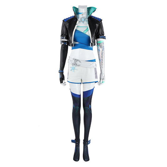Frost Moon Sorceress Cosplay Costume – Fantasy Ice-Themed Outfit for Women