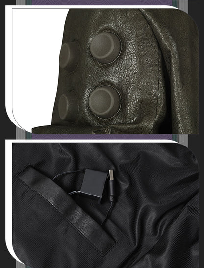 Cyberpunk Streetwear Embroidered Bomber Jacket & Tactical Pants - Male Full Ensemble with Belt Accessories