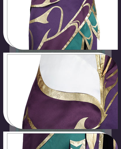 Elegant Black Purple Witch Dress with Wings & Tiara - Full Female Cosplay Ensemble | Gothic Fantasy Style