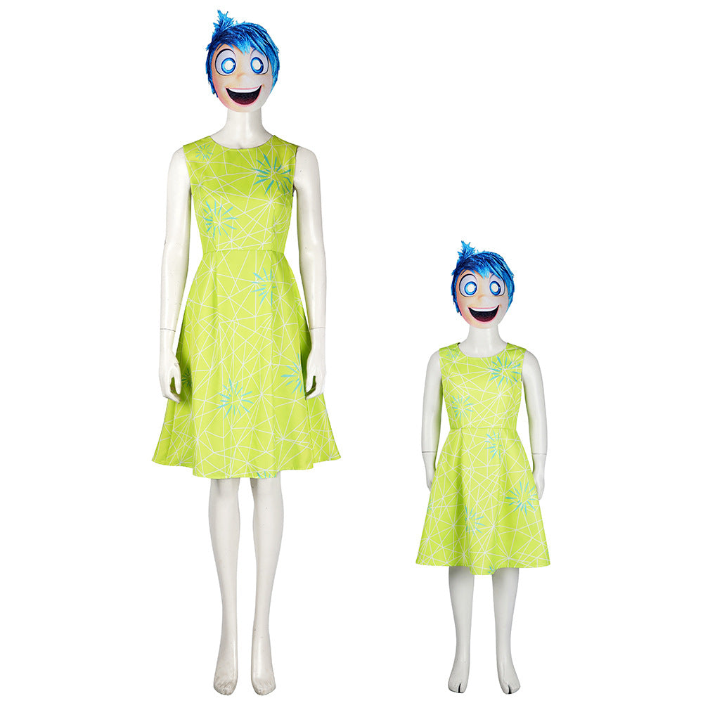 Joyful Spirit Cosplay Dress & Mask Set – Colorful Fantasy Outfit for Adults