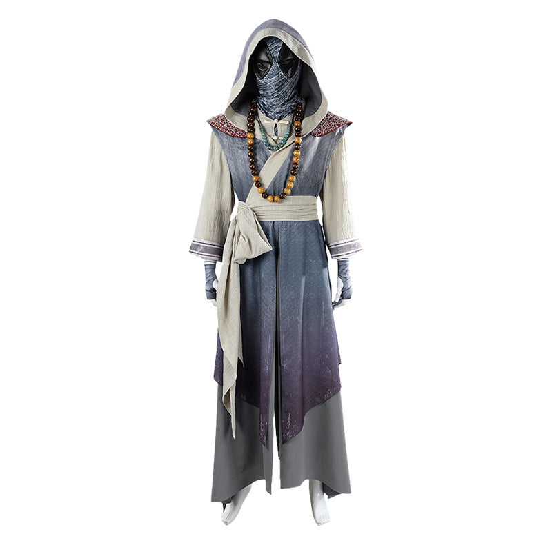 Eastern Warrior Red Black Robes with Conical Hat - Full Cosplay Suit Male | Staff Accessories Halloween Performance