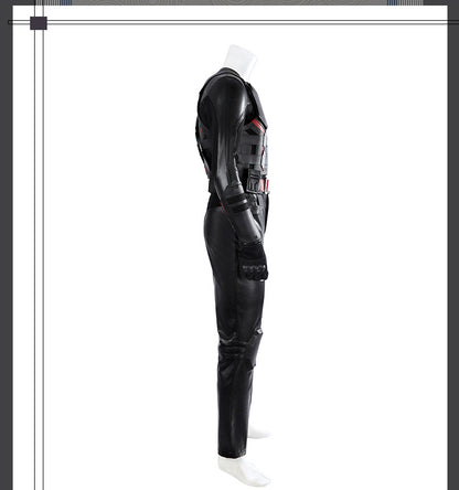 Dark Daywalker Black Jumpsuit with Silver Details - Sword Harness Cosplay Costume Men Leather Look