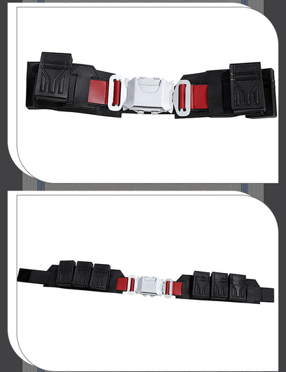 Dark Daywalker Black Jumpsuit with Silver Details - Sword Harness Cosplay Costume Men Leather Look