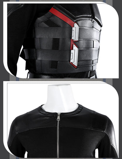 Dark Daywalker Black Jumpsuit with Silver Details - Sword Harness Cosplay Costume Men Leather Look