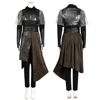 Futuristic Padawan White Robe Costume - Colorful Sash Belt Hooded Ensemble | Sci-Fi Academy Style