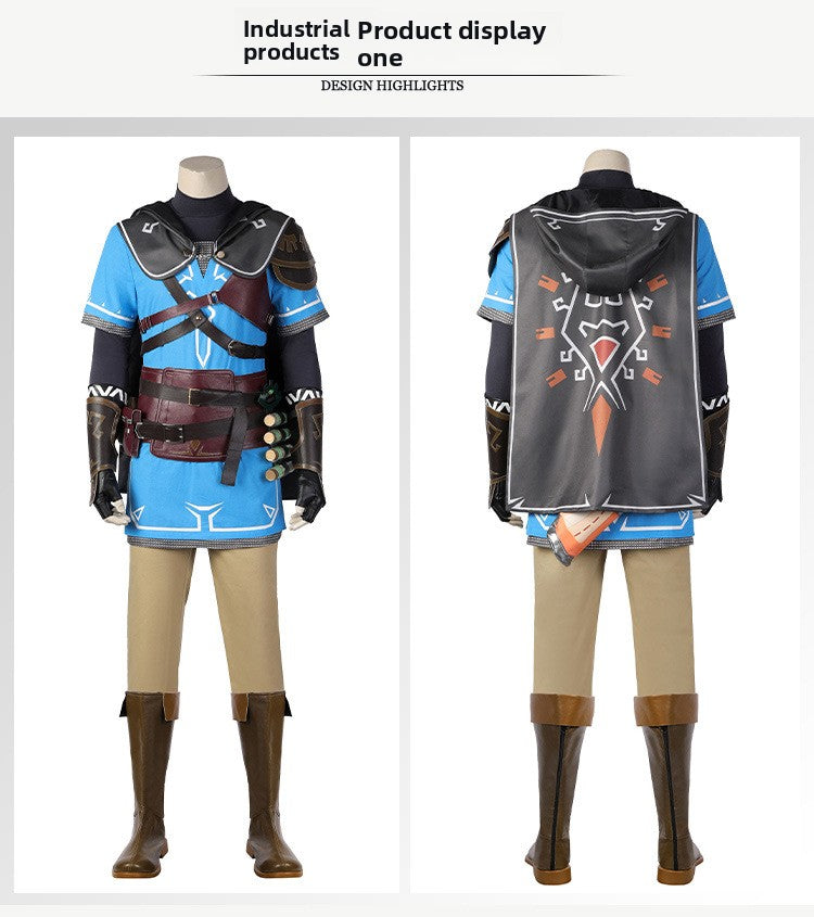 Heroic Adventurer Cosplay Costume – Male Fantasy Outfit with Accessories