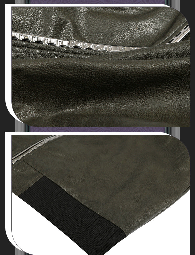 Cyberpunk Streetwear Embroidered Bomber Jacket & Tactical Pants - Male Full Ensemble with Belt Accessories