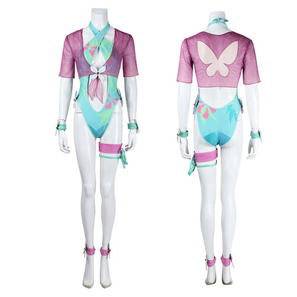 Aqua Wing Sorceress Cosplay Swimsuit – Fantasy Butterfly-Themed Outfit for Women