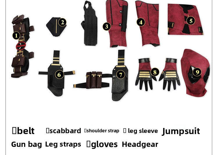 Mercenary Hero Cosplay Costume – Wade Bodysuit and Accessories Set