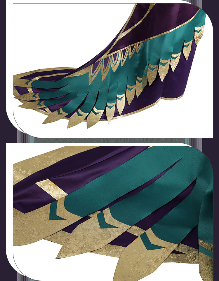 Elegant Black Purple Witch Dress with Wings & Tiara - Full Female Cosplay Ensemble | Gothic Fantasy Style