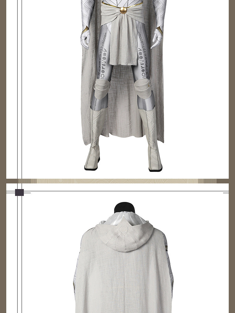 Lunar Hero Cosplay Costume – Bodysuit with Cape for Men