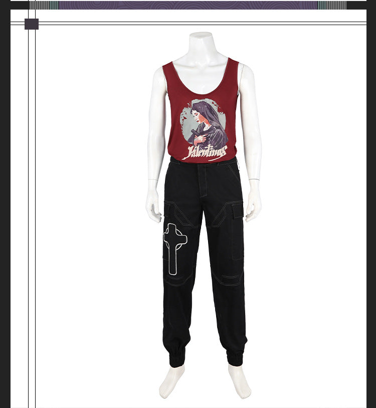 Bold Yellow Street Samurai Jacket Cosplay - Black Pants Belt Full Ensemble Male Cyberpunk Style