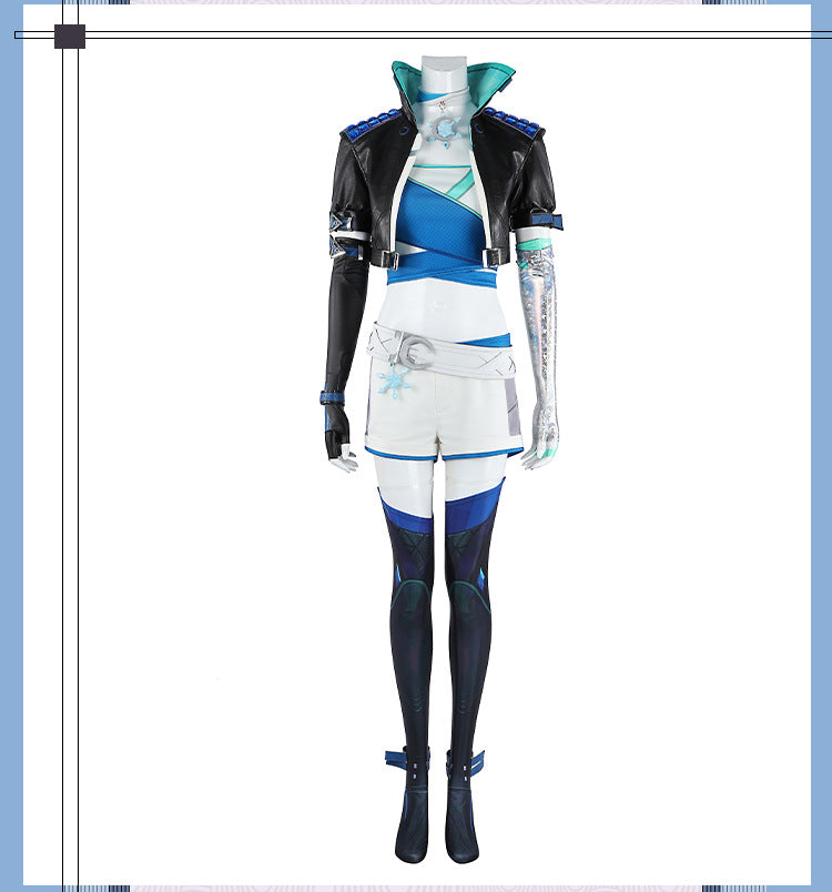 Frost Moon Sorceress Cosplay Costume – Fantasy Ice-Themed Outfit for Women