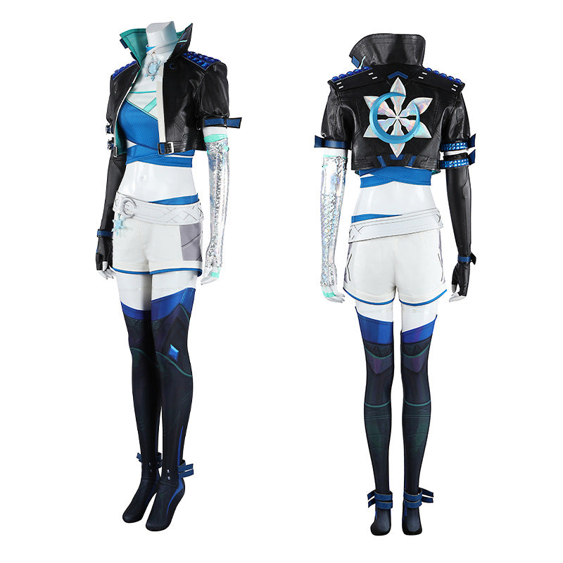 Frost Moon Sorceress Cosplay Costume – Fantasy Ice-Themed Outfit for Women
