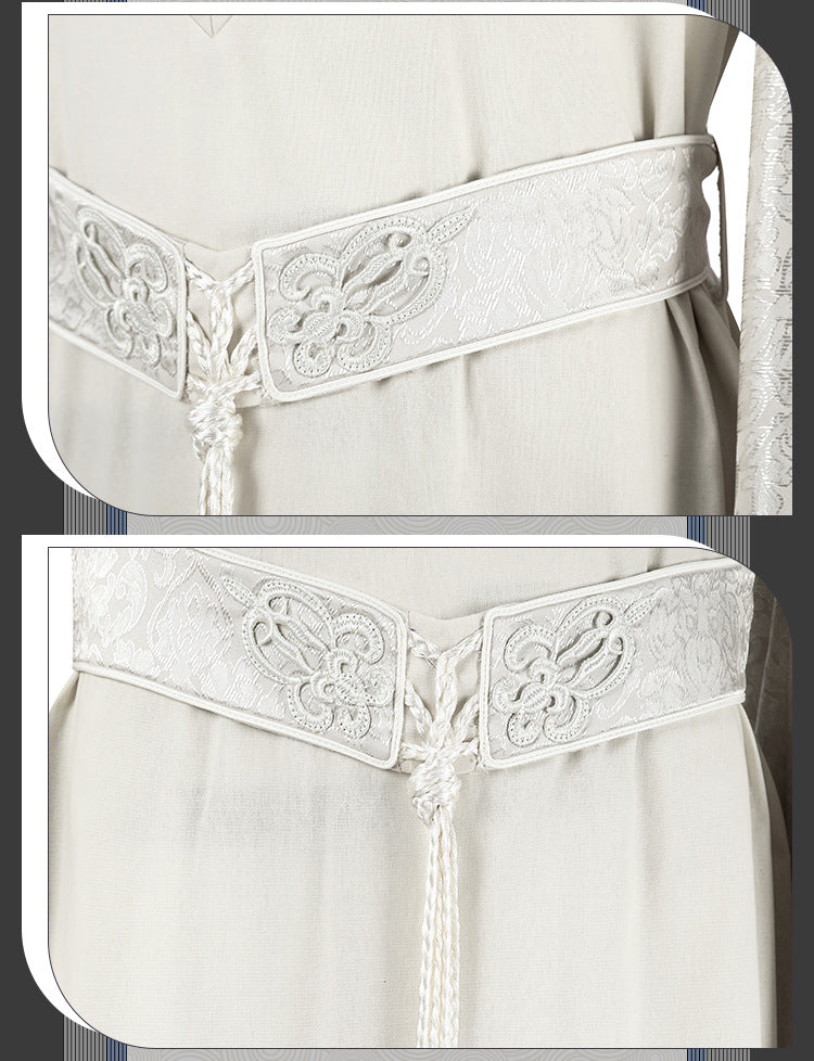 Epic White Flowing Wizard Robe with Hood - Cinematic Fantasy Mage Cosplay Set for Men