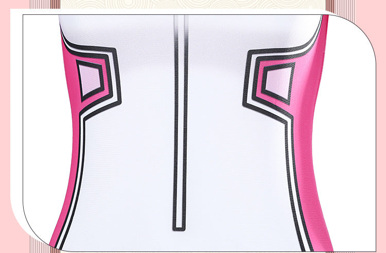 Pink Tactical Suit with White Accents & Black Details - Full Female Cosplay Ensemble Mask Holsters Belt