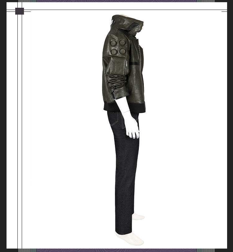 Cyberpunk Streetwear Embroidered Bomber Jacket & Tactical Pants - Male Full Ensemble with Belt Accessories