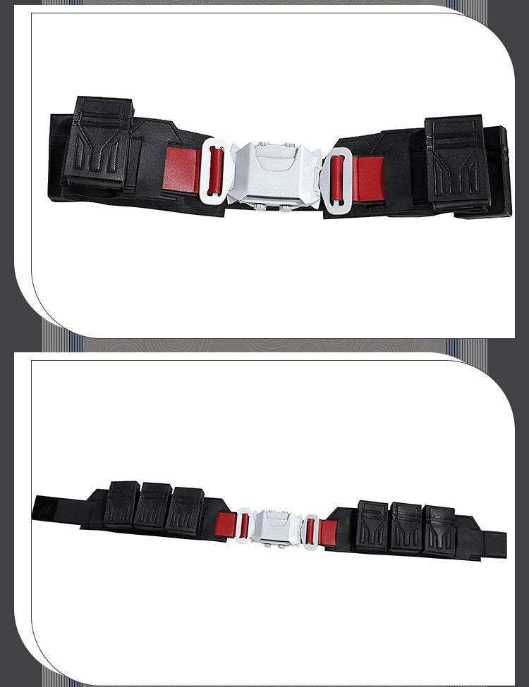 Dark Daywalker Black Jumpsuit with Silver Details - Sword Harness Cosplay Costume Men Leather Look