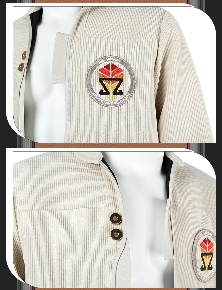 Retro Blue Uniform Jacket with Collar & Patches - Full Cosplay Set Kids/Adult Sci-Fi Academy Style