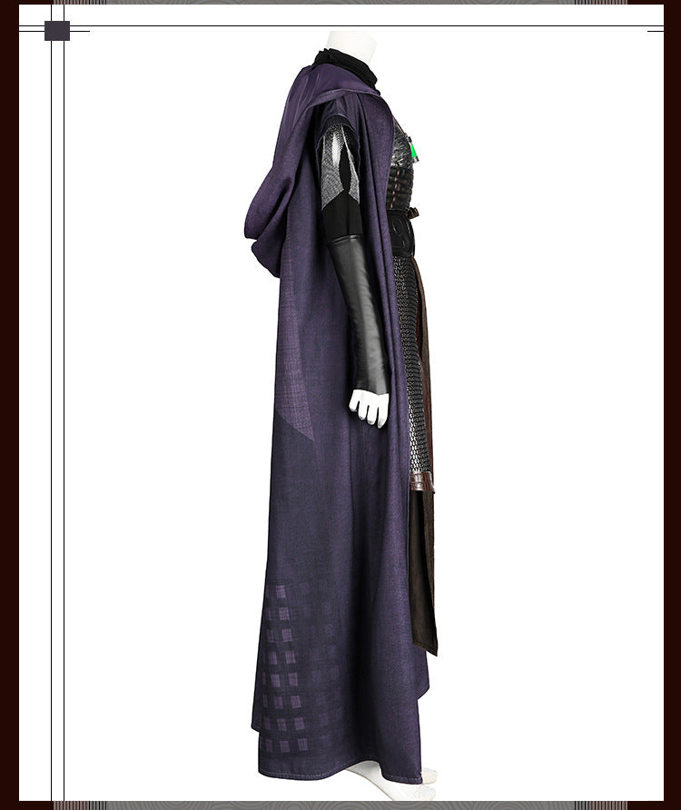 Futuristic Padawan White Robe Costume - Colorful Sash Belt Hooded Ensemble | Sci-Fi Academy Style