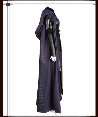 Futuristic Padawan White Robe Costume - Colorful Sash Belt Hooded Ensemble | Sci-Fi Academy Style