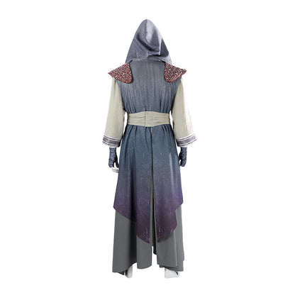 Eastern Warrior Red Black Robes with Conical Hat - Full Cosplay Suit Male | Staff Accessories Halloween Performance