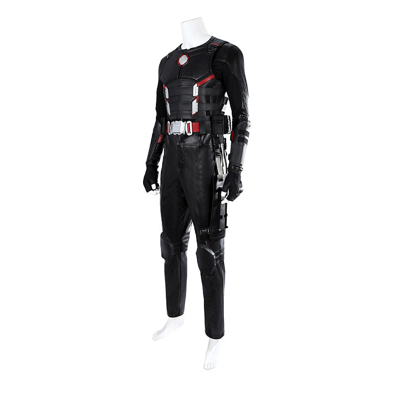 Dark Daywalker Black Jumpsuit with Silver Details - Sword Harness Cosplay Costume Men Leather Look