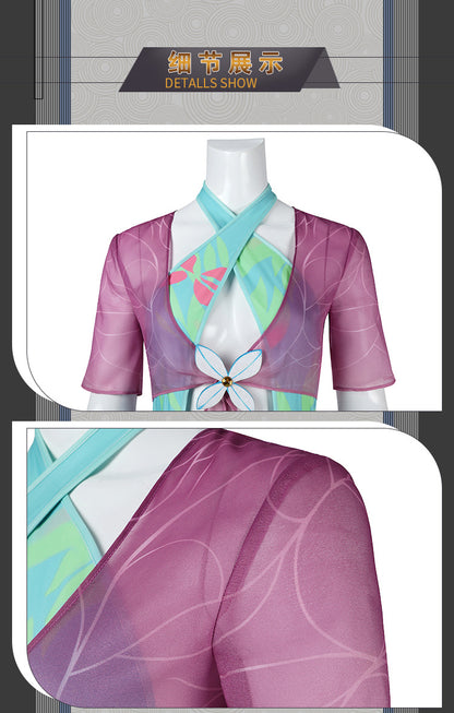 Aqua Wing Sorceress Cosplay Swimsuit – Fantasy Butterfly-Themed Outfit for Women