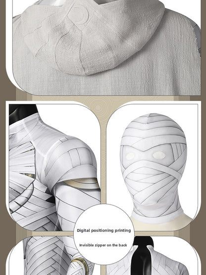 Lunar Hero Cosplay Costume – Bodysuit with Cape for Men