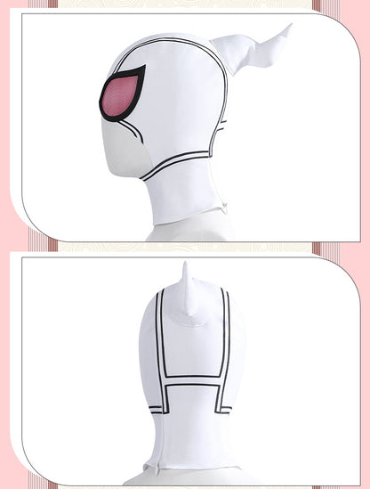 Pink Tactical Suit with White Accents & Black Details - Full Female Cosplay Ensemble Mask Holsters Belt