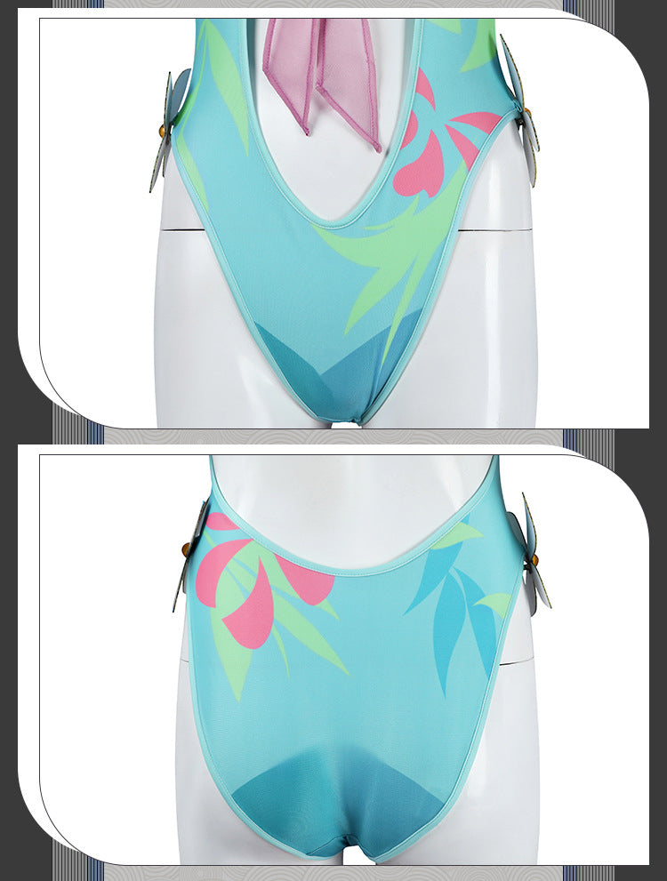 Aqua Wing Sorceress Cosplay Swimsuit – Fantasy Butterfly-Themed Outfit for Women