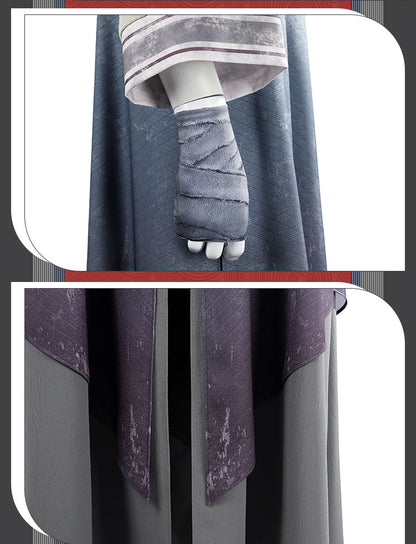 Eastern Warrior Red Black Robes with Conical Hat - Full Cosplay Suit Male | Staff Accessories Halloween Performance