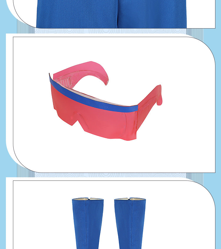 Yellow Trench Coat Pink Shirt Ensemble - Full Cosplay with Sunglasses Gloves Belt Female Retro Anime Style