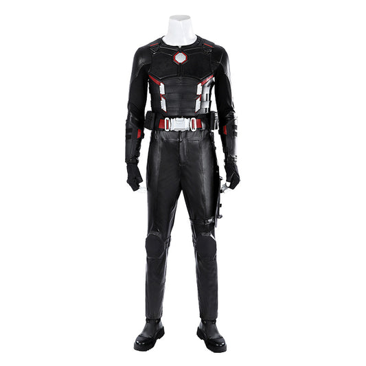 Dark Daywalker Black Jumpsuit with Silver Details - Sword Harness Cosplay Costume Men Leather Look