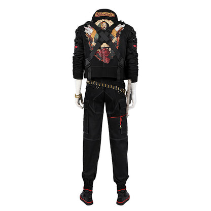 Bold Yellow Street Samurai Jacket Cosplay - Black Pants Belt Full Ensemble Male Cyberpunk Style