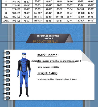 Invincible Hero Cosplay Bodysuit – Mark Adult Full-Body Costume