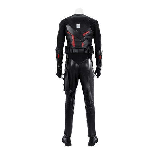 Dark Daywalker Black Jumpsuit with Silver Details - Sword Harness Cosplay Costume Men Leather Look