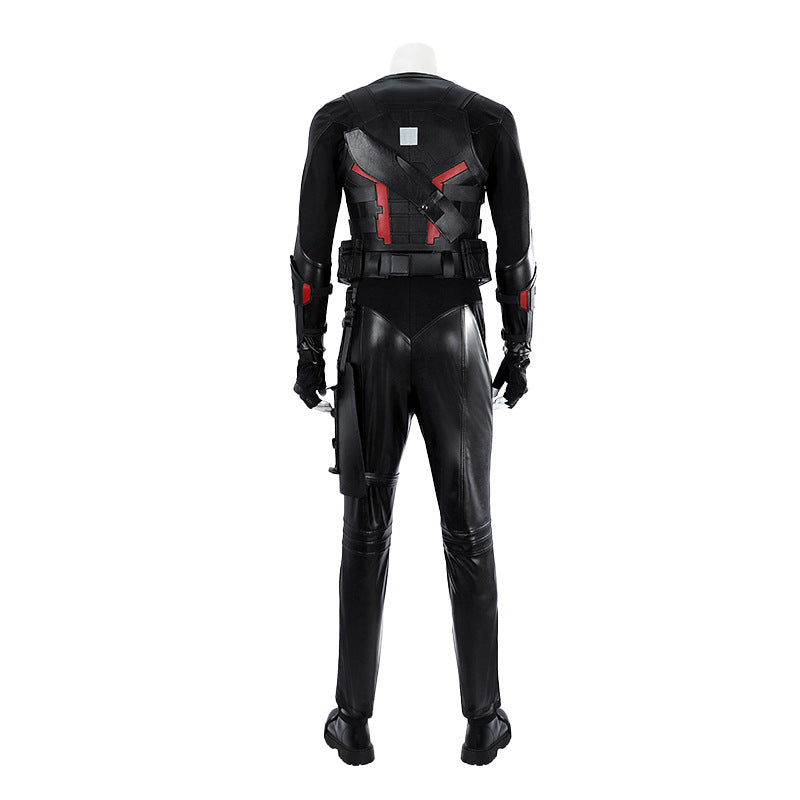 Dark Daywalker Black Jumpsuit with Silver Details - Sword Harness Cosplay Costume Men Leather Look