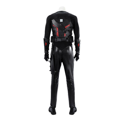 Dark Daywalker Black Jumpsuit with Silver Details - Sword Harness Cosplay Costume Men Leather Look