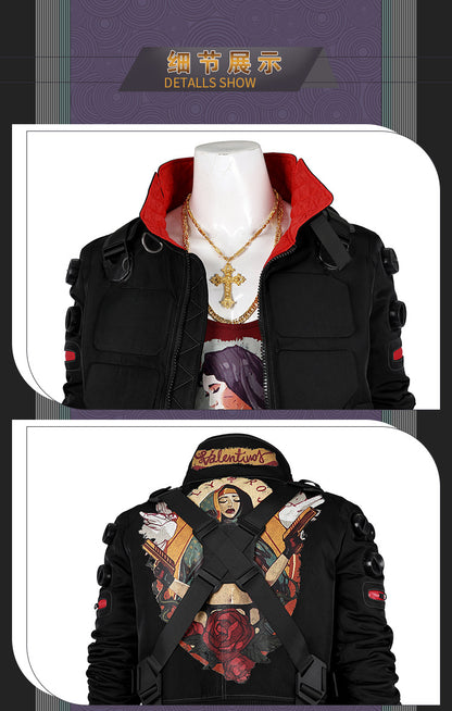 Bold Yellow Street Samurai Jacket Cosplay - Black Pants Belt Full Ensemble Male Cyberpunk Style