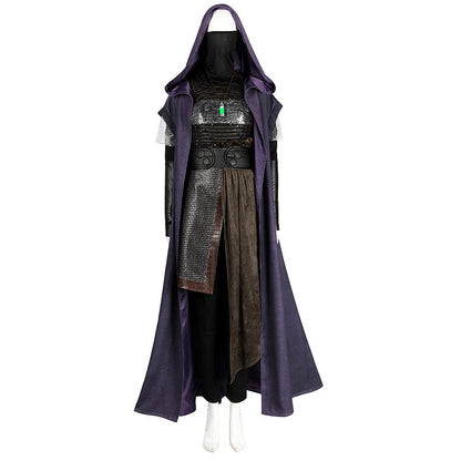 Futuristic Padawan White Robe Costume - Colorful Sash Belt Hooded Ensemble | Sci-Fi Academy Style