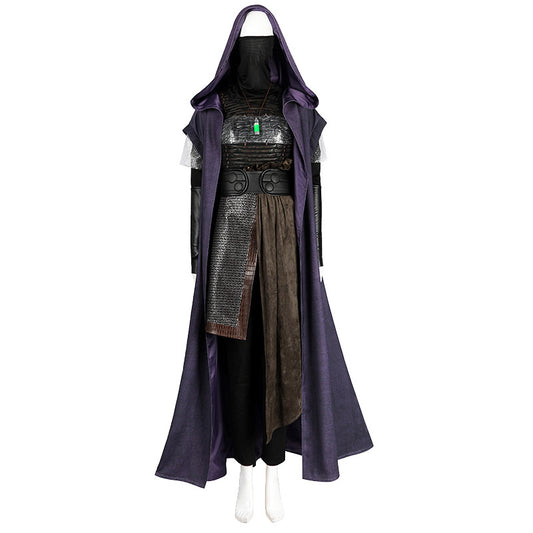 Futuristic Padawan White Robe Costume - Colorful Sash Belt Hooded Ensemble | Sci-Fi Academy Style