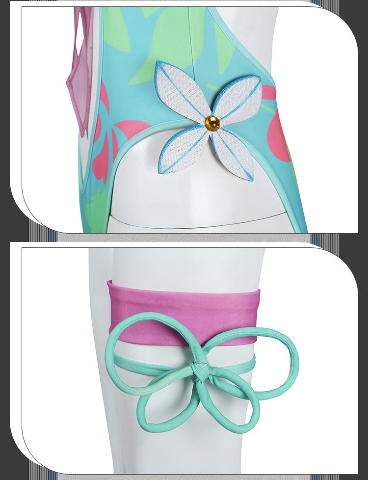Aqua Wing Sorceress Cosplay Swimsuit – Fantasy Butterfly-Themed Outfit for Women