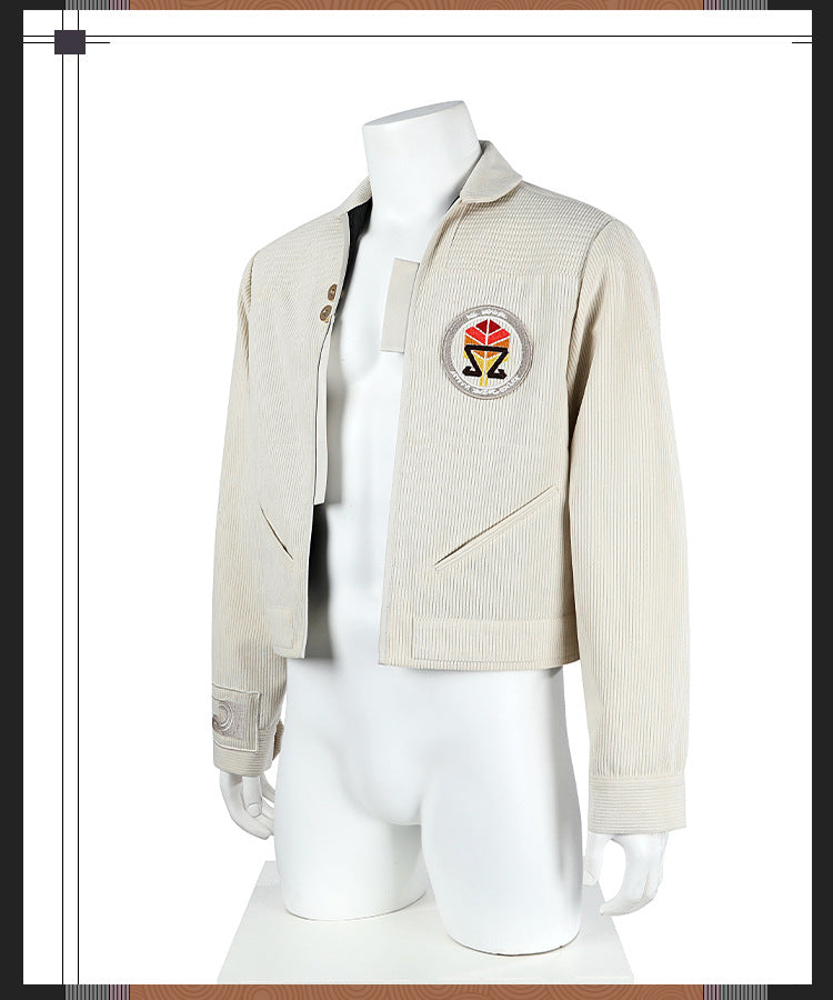Retro Blue Uniform Jacket with Collar & Patches - Full Cosplay Set Kids/Adult Sci-Fi Academy Style
