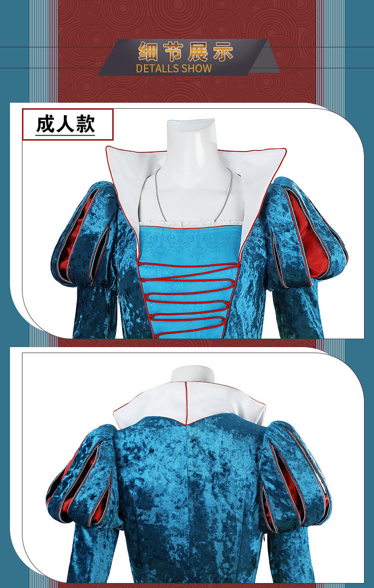 Classic Fairy Tale Princess Dress - Blue & Yellow Puff Sleeve Gown Adult & Kids Cosplay Costume