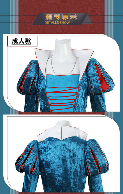 Classic Fairy Tale Princess Dress - Blue & Yellow Puff Sleeve Gown Adult & Kids Cosplay Costume