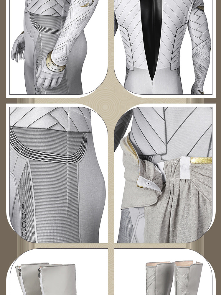 Lunar Hero Cosplay Costume – Bodysuit with Cape for Men