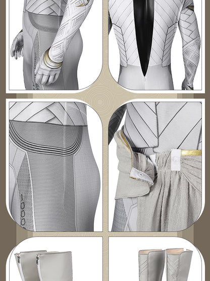 Lunar Hero Cosplay Costume – Bodysuit with Cape for Men