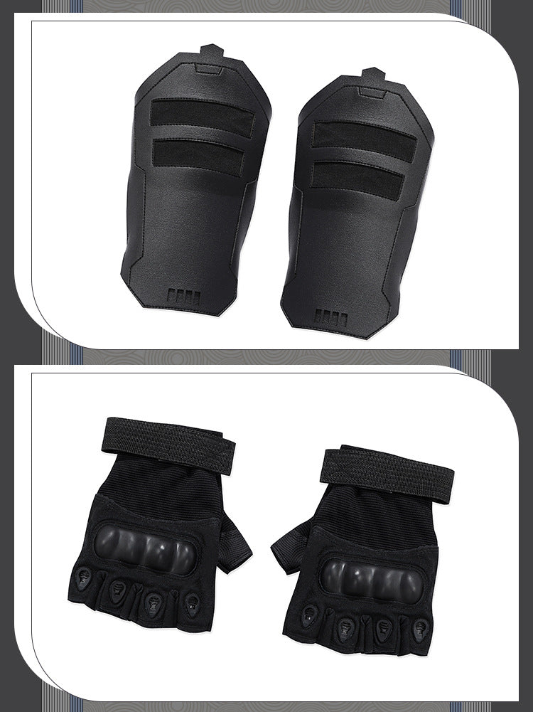 Dark Daywalker Black Jumpsuit with Silver Details - Sword Harness Cosplay Costume Men Leather Look